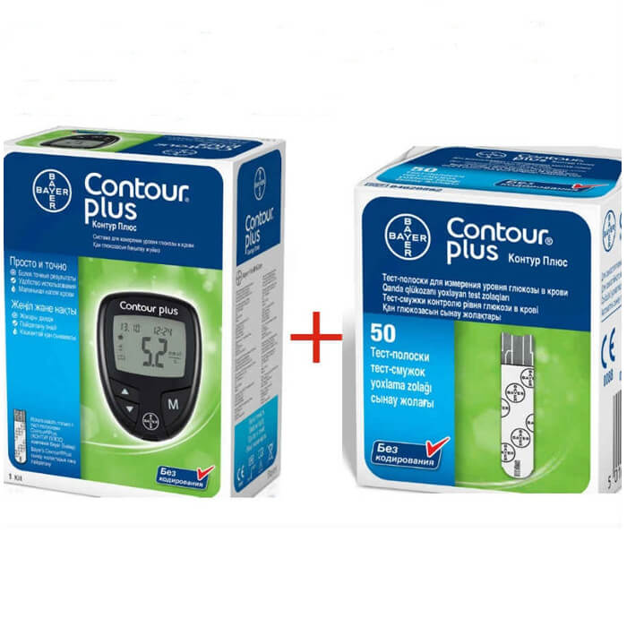 Вимірювач цукру в крові Contour Plus + 50 тест-смужок